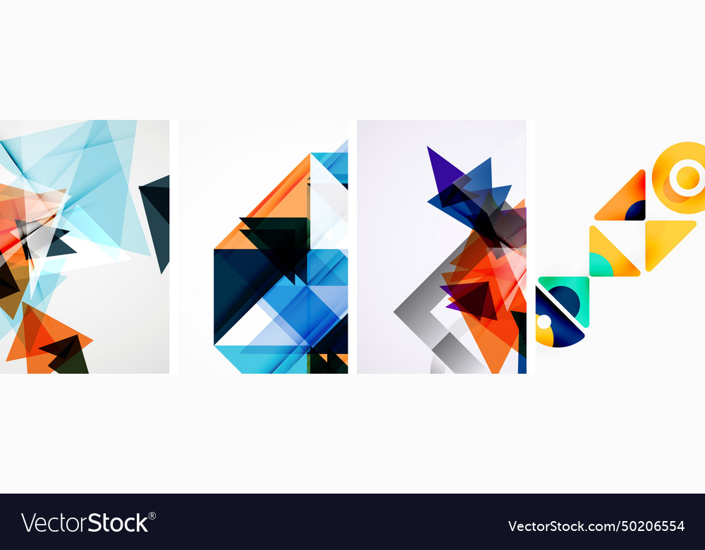 Set of abstract random triangle composition vector image Set of abstract random triangle composition