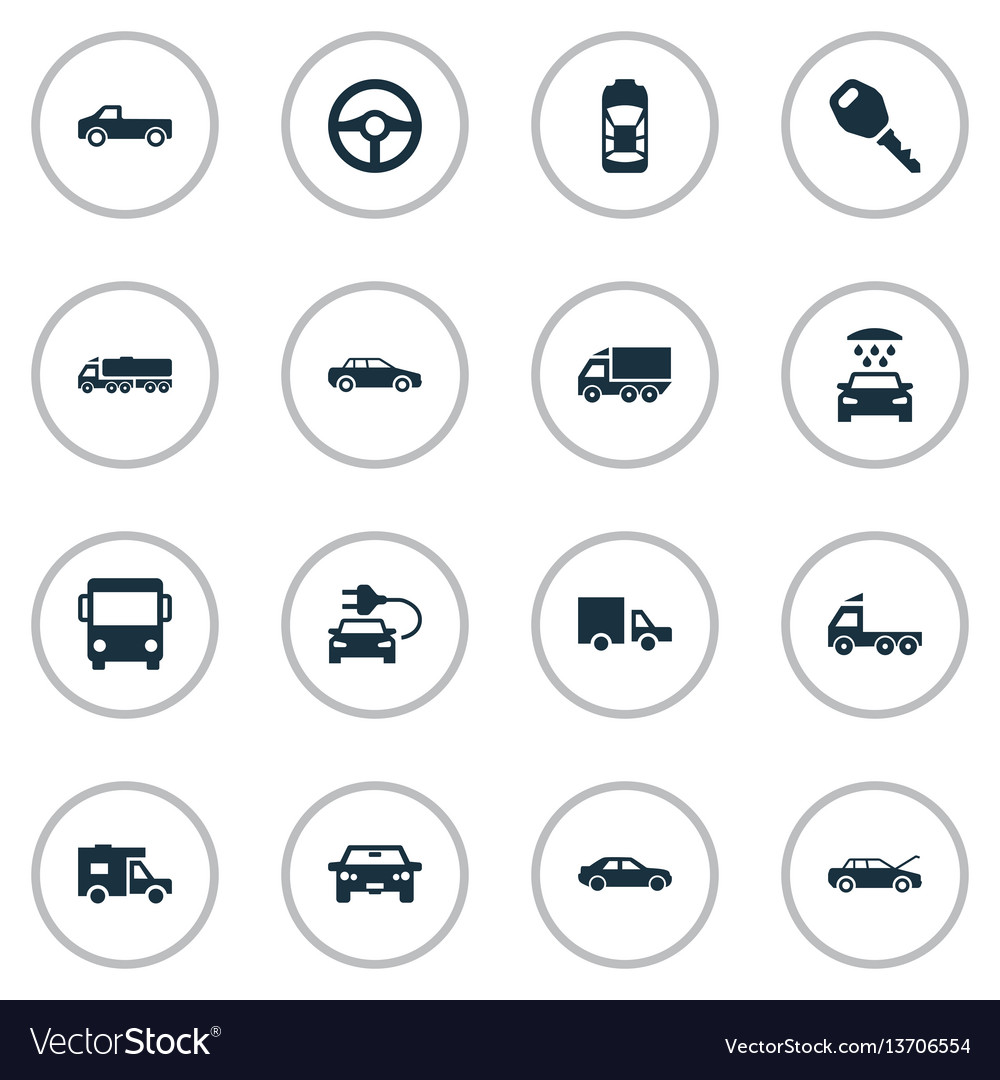 Set of simple auto icons