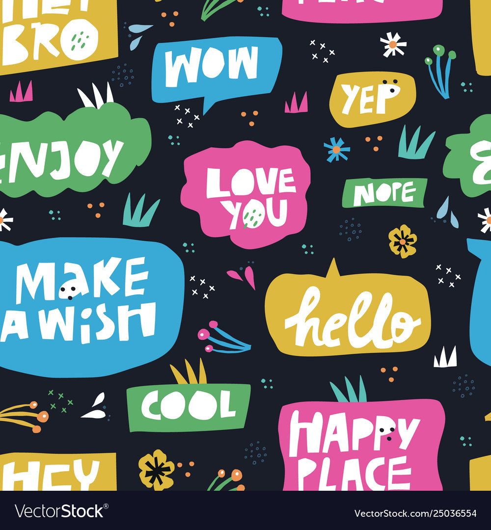 Speech Bubble Pattern - Hello Happy Place