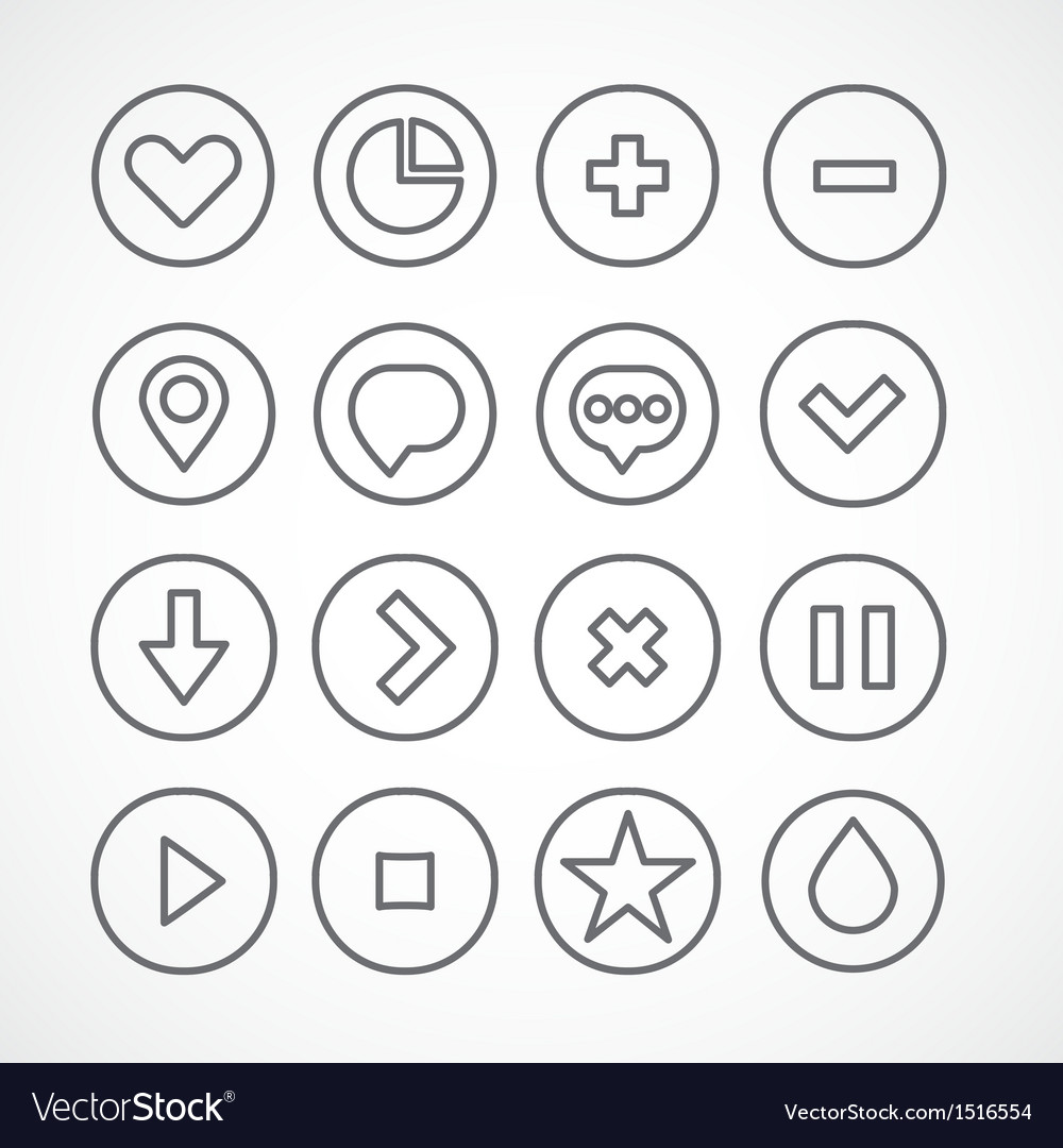 Web icons collection simple clean shapes