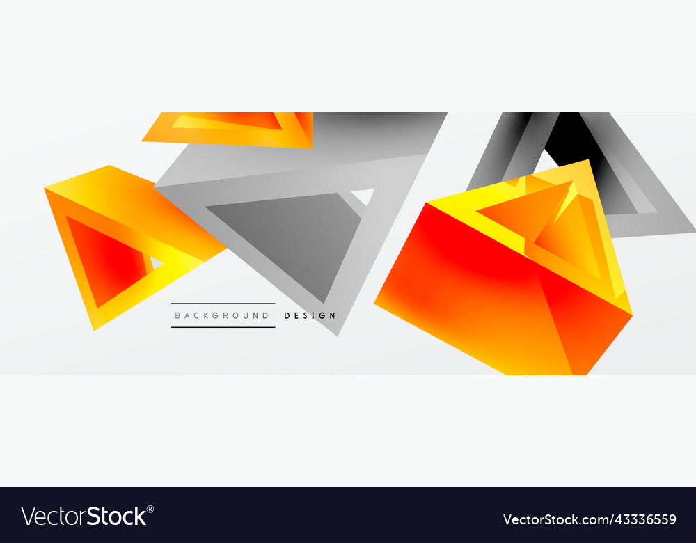 3d triangle abstract background basic shape vector image 3d triangle abstract background basic shape