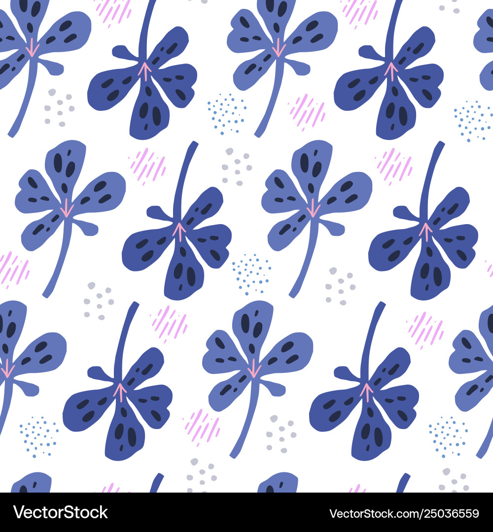 Botanical hand drawn seamless pattern Royalty Free Vector
