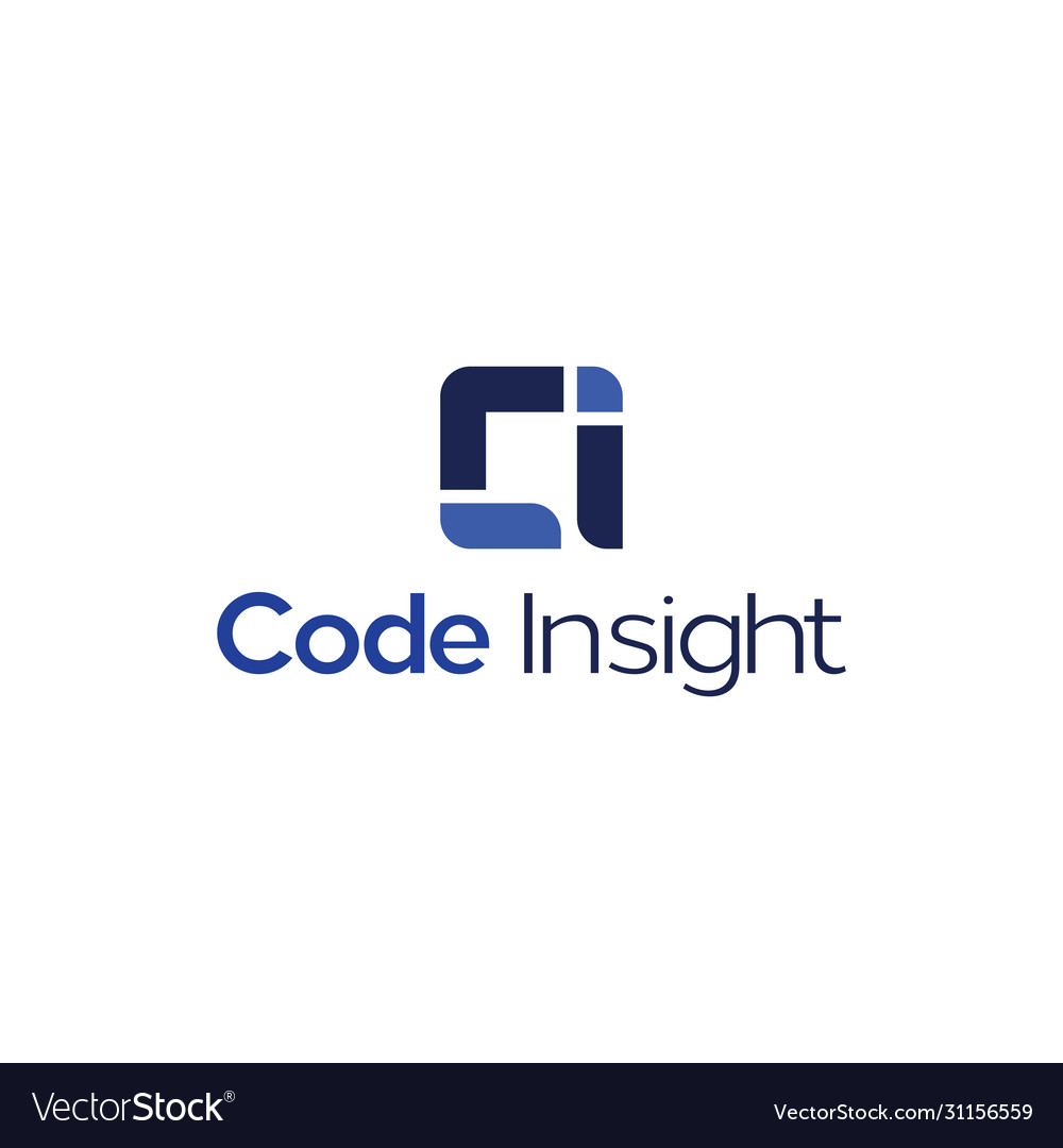 Code insight logo inspirations ci letter Vector Image