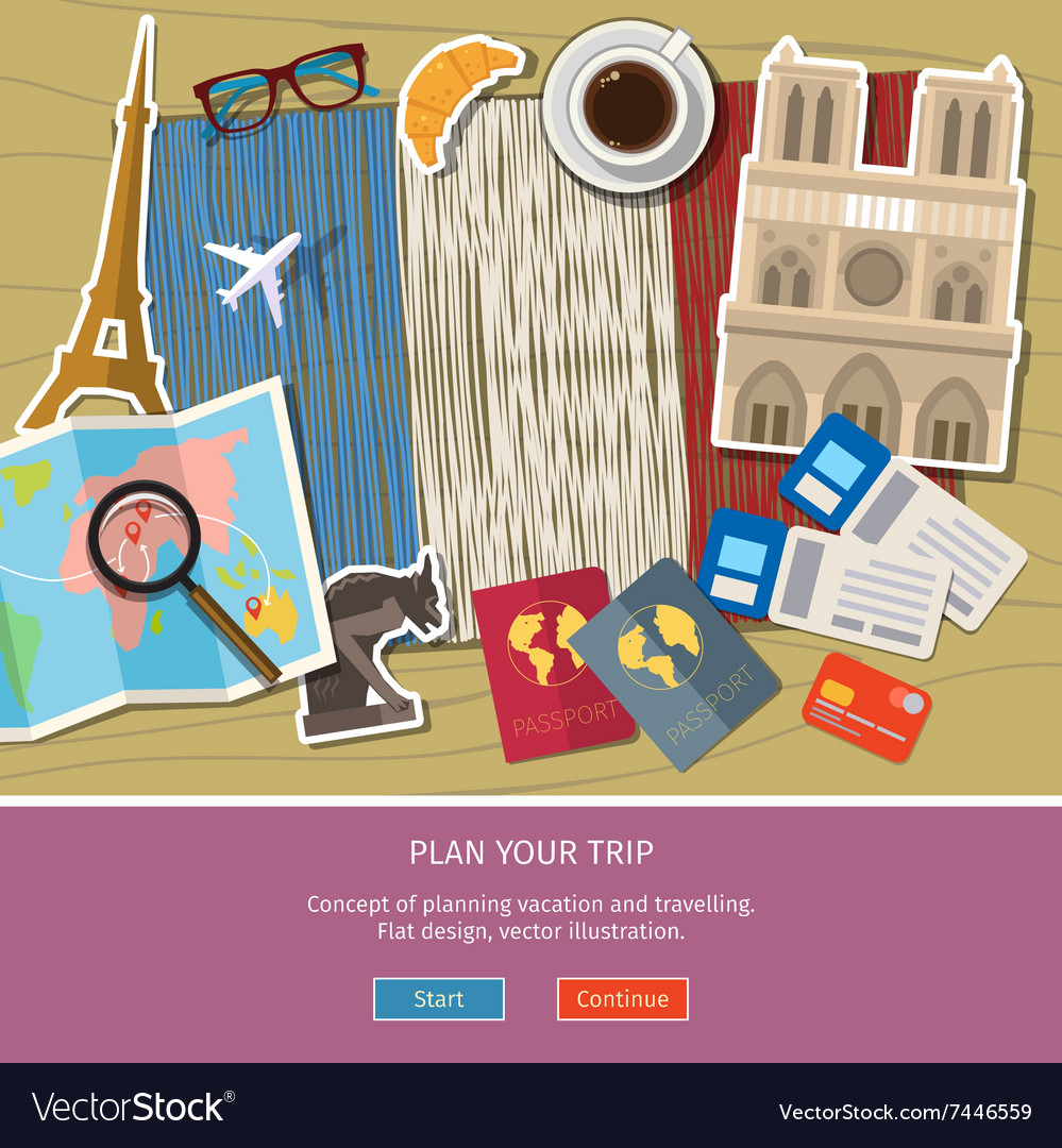 Concept travel or studying french Royalty Free Vector Image