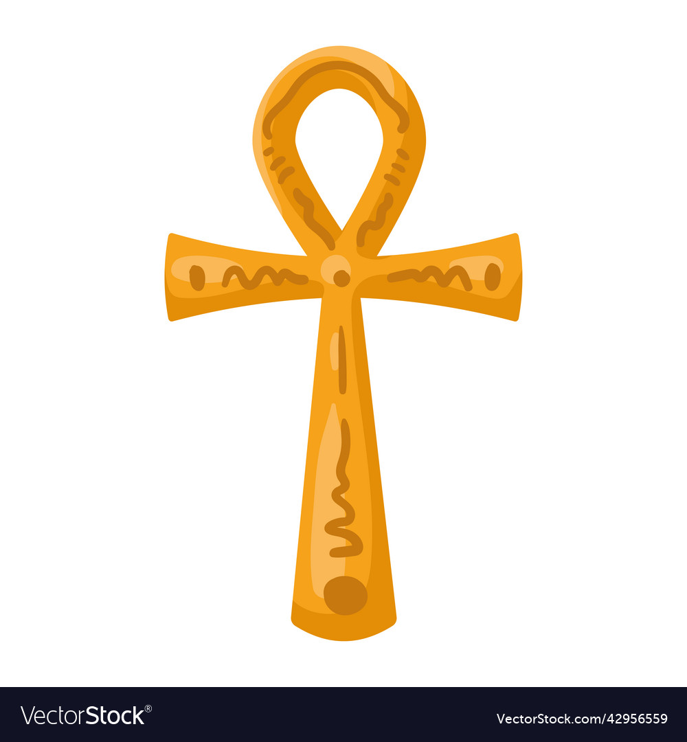 Golden egyptian culture cross Royalty Free Vector Image