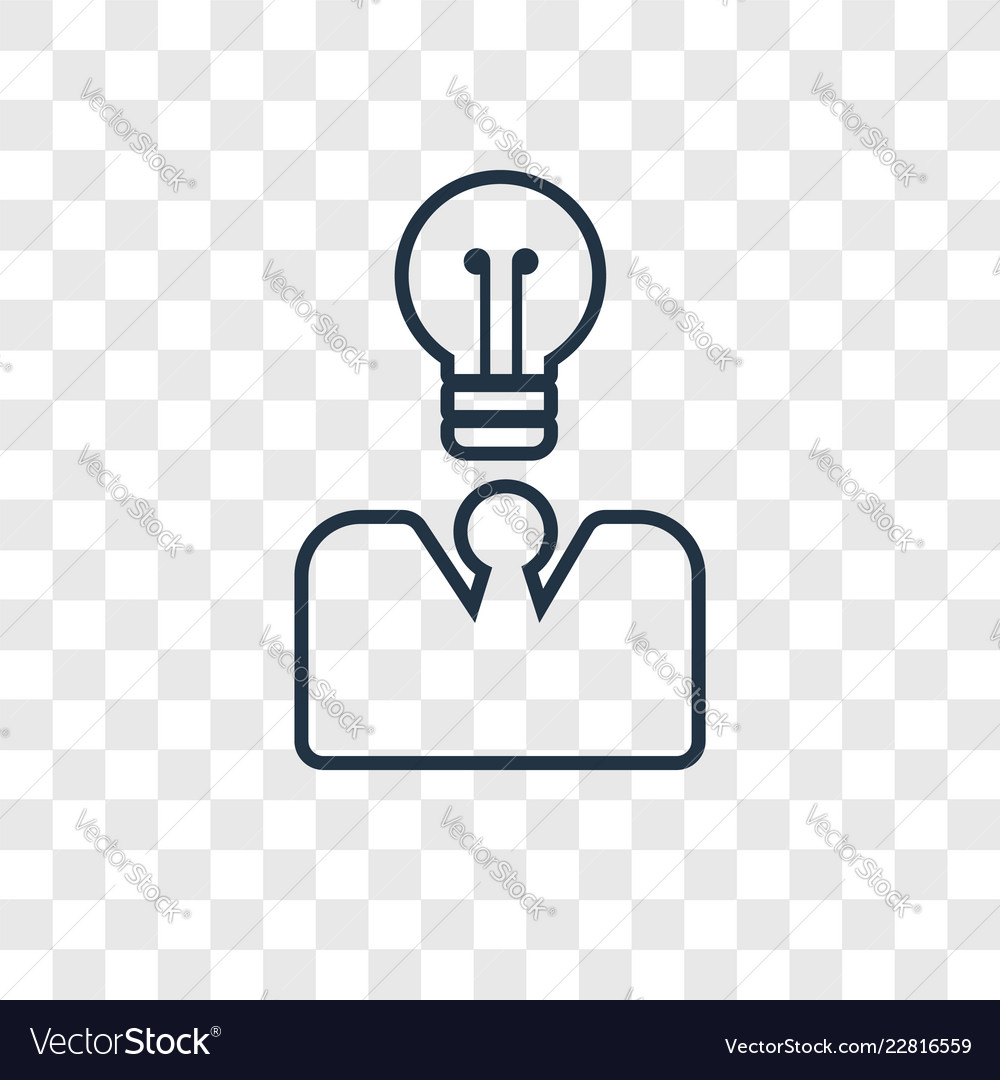 Idea concept linear icon isolated on transparent Vector Image Idea concept linear icon isolated on transparent