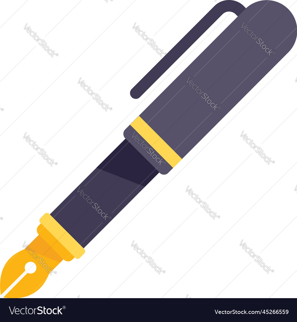 Ink pen icon flat text write Royalty Free Vector Image