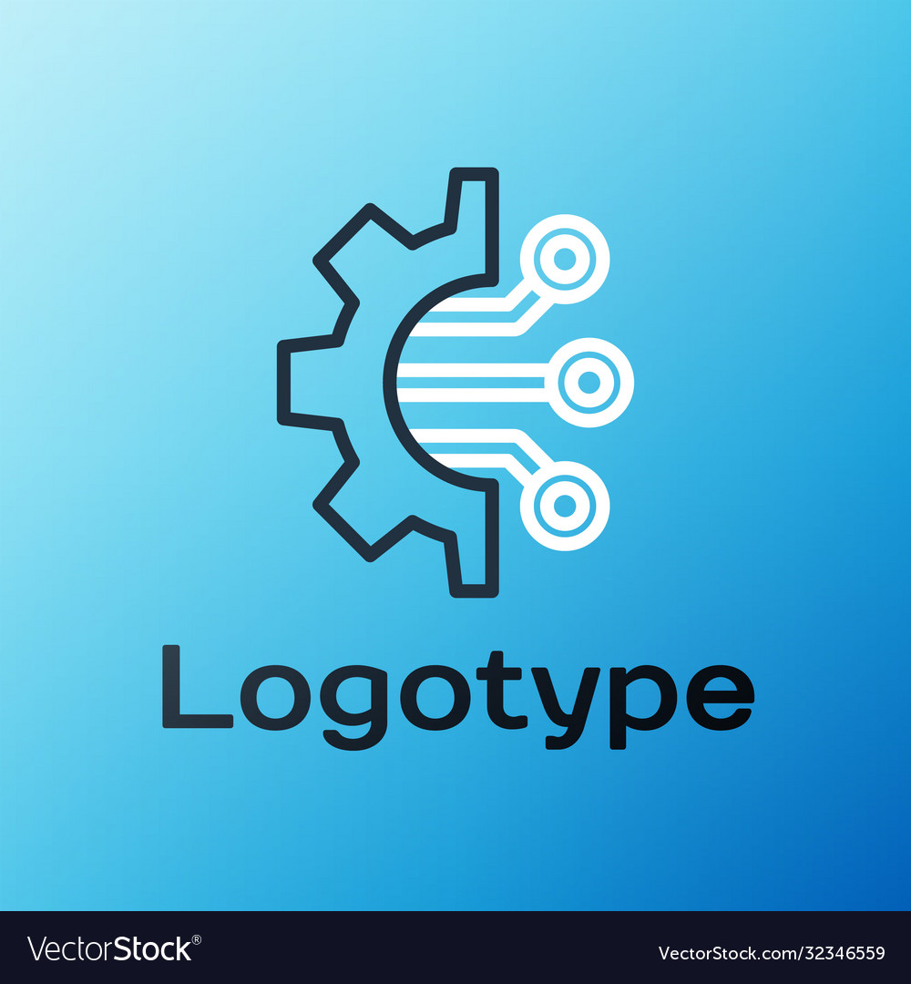 Line algorithm icon isolated on blue background vector image Line algorithm icon isolated on blue background
