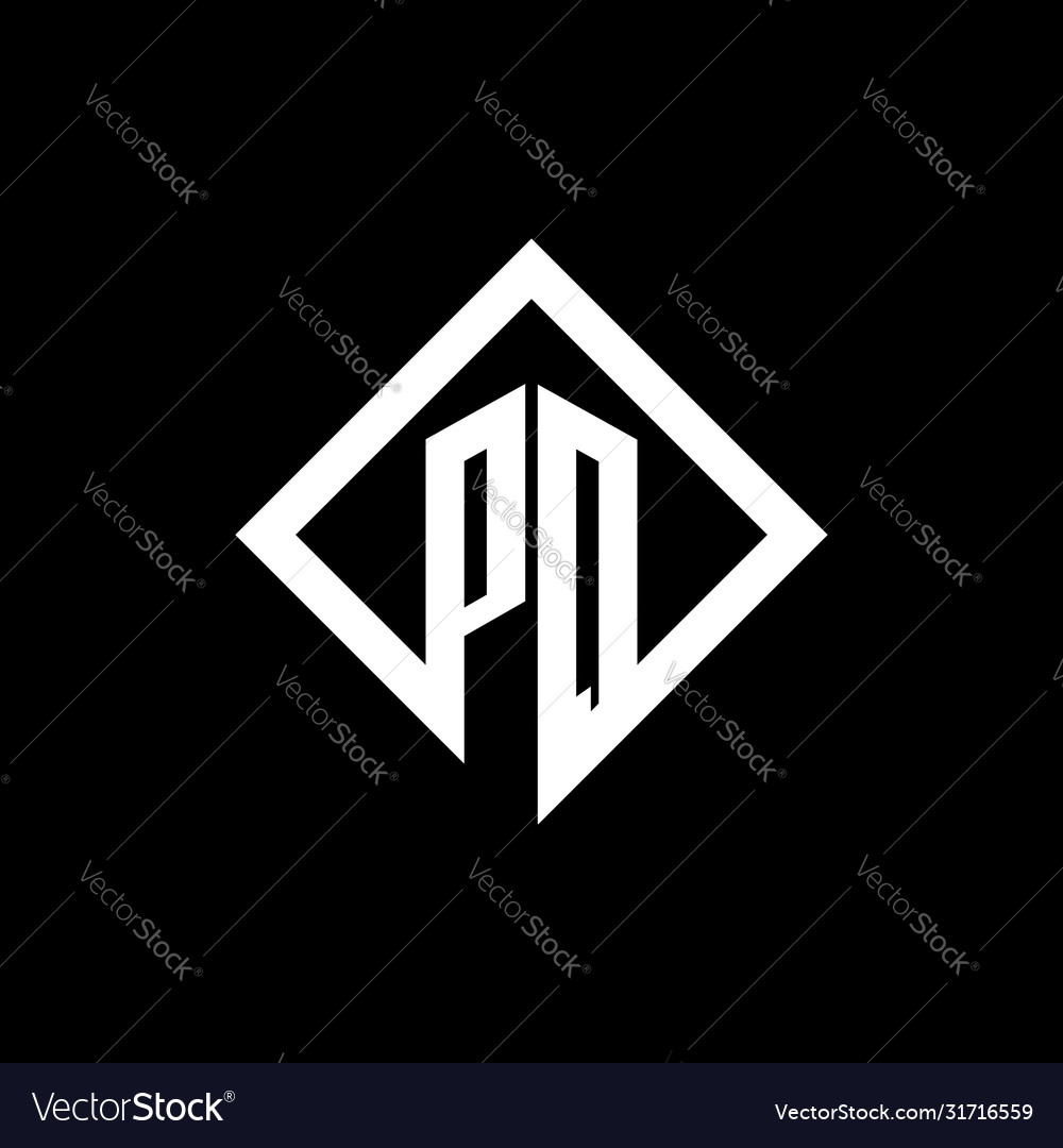 Pq logo monogram with square rotate style design Vector Image Pq logo monogram with square rotate style design