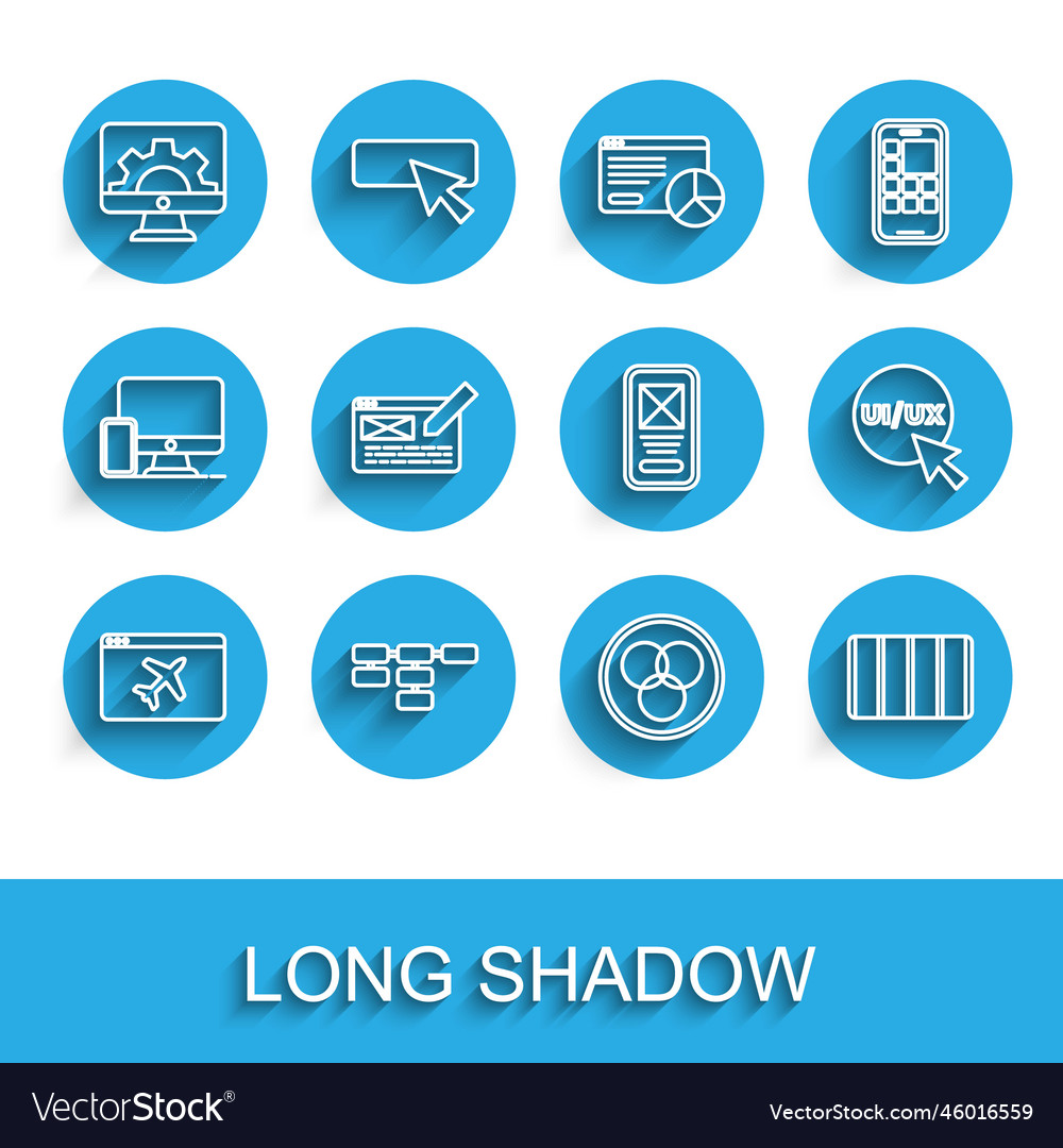 Set line website template site map development vector image Set line website template site map development