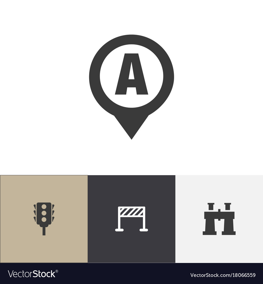 Set of 4 editable navigation icons includes