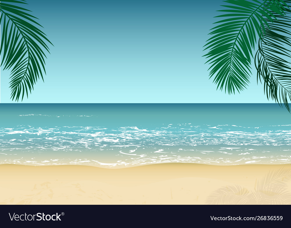 Tropical Beach Sea Waves Rest And Relax Royalty Free Vector