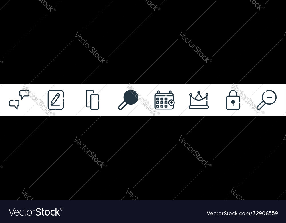 Ui master line icons linear set quality