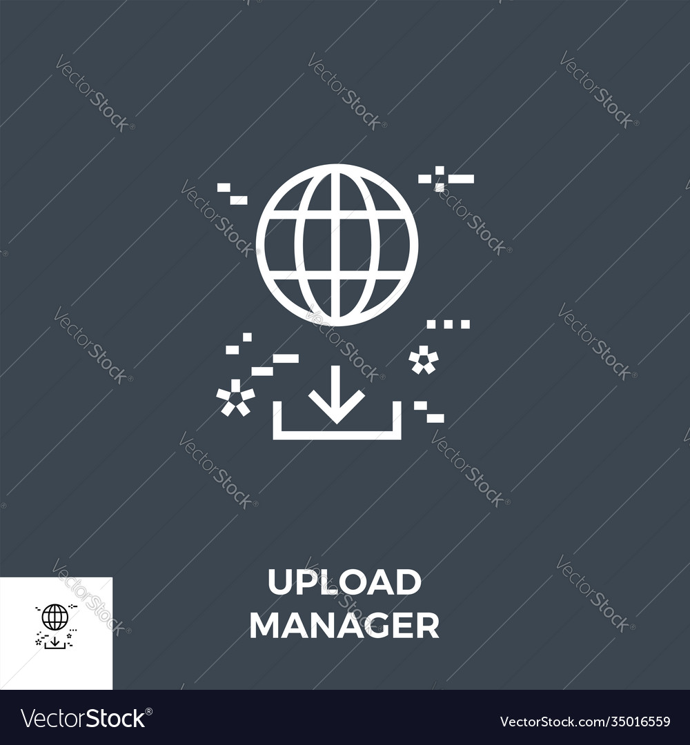 Upload manager line icon