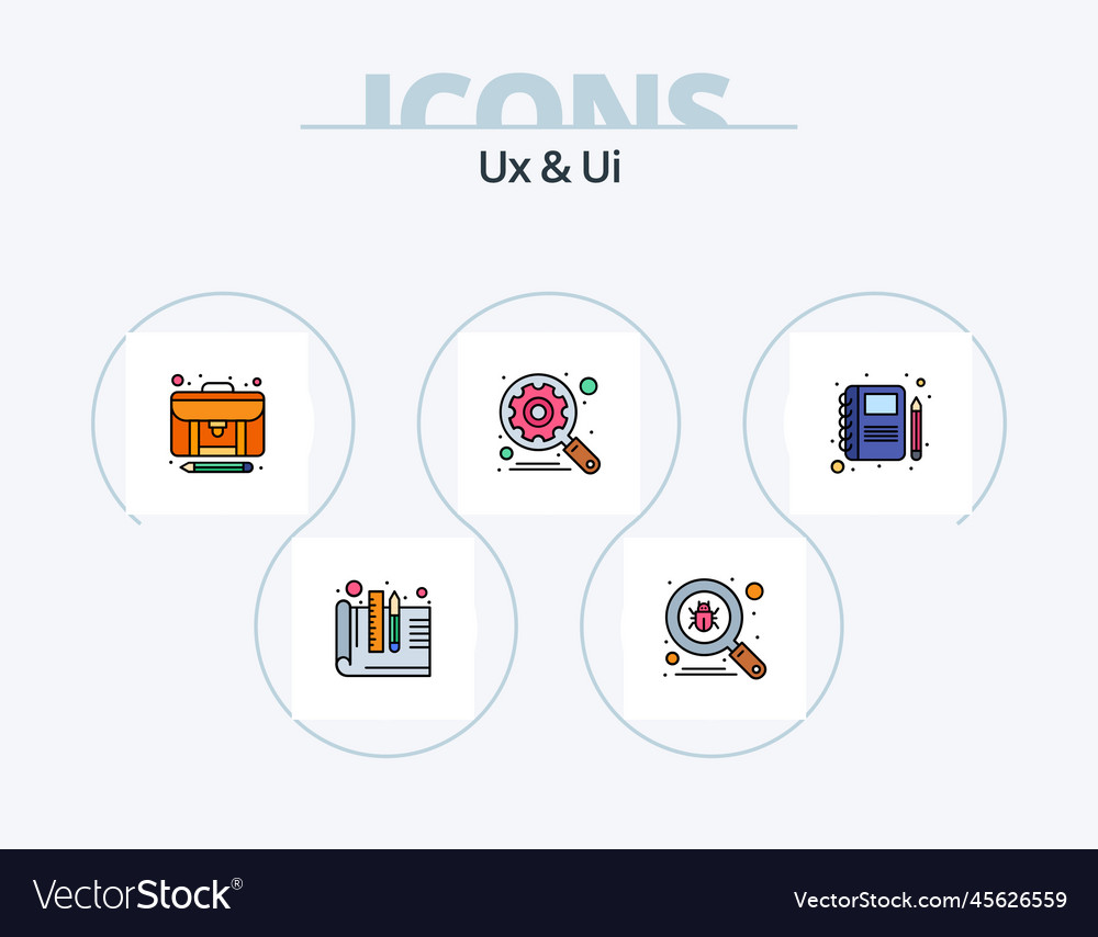 Ux and ui line filled icon pack 5 design