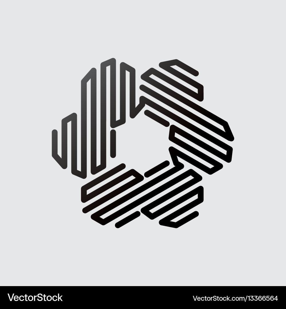 Abstract hexagonal linear shape Royalty Free Vector Image