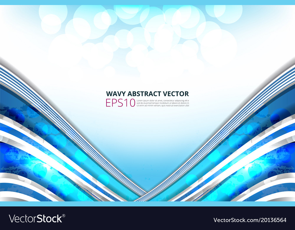 Abstract wavy background with bokeh lights