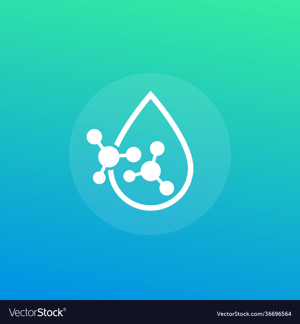 Acid drop icon with molecule