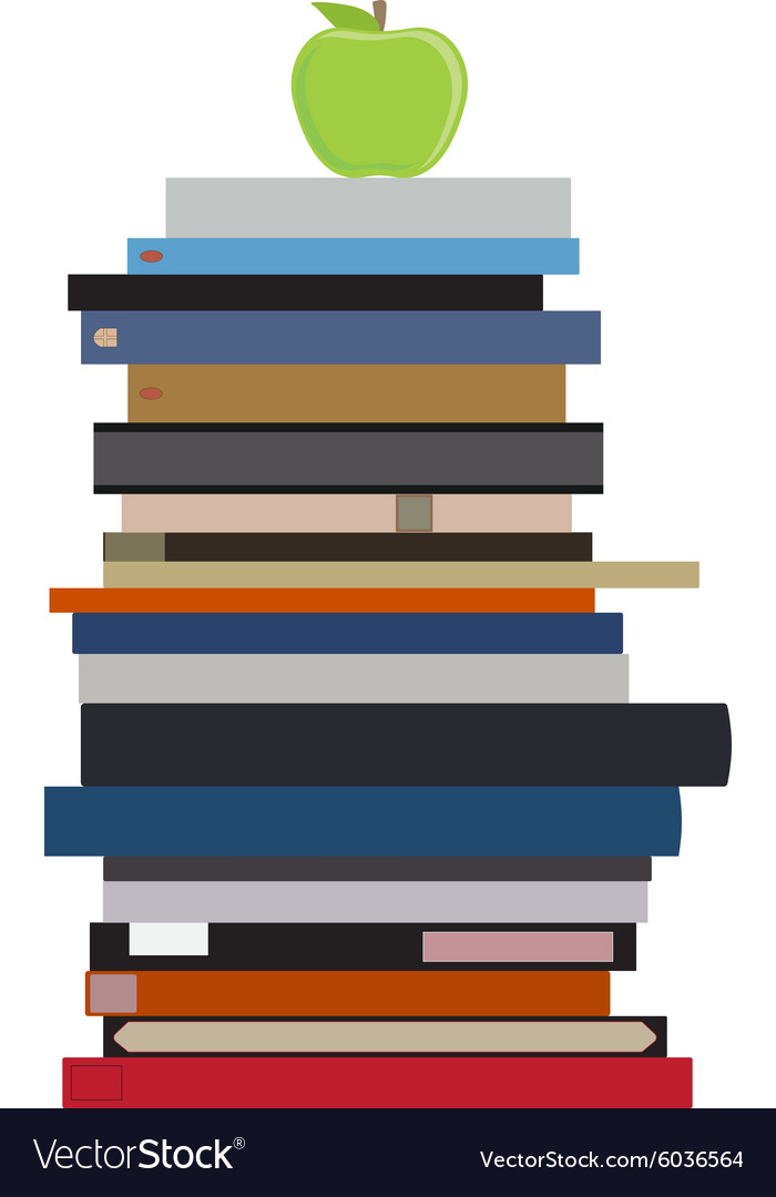 book stack and apple royalty free vector image