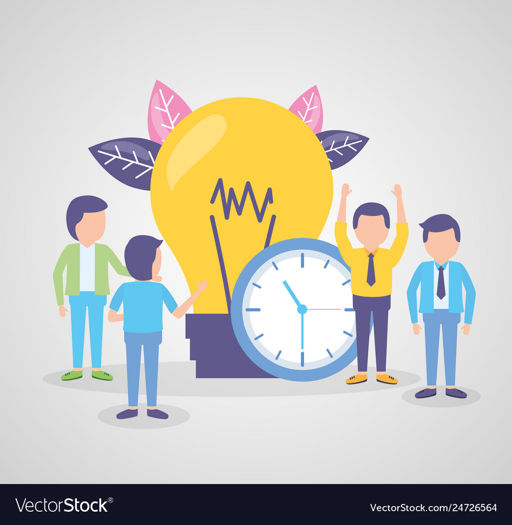 Business people time clock