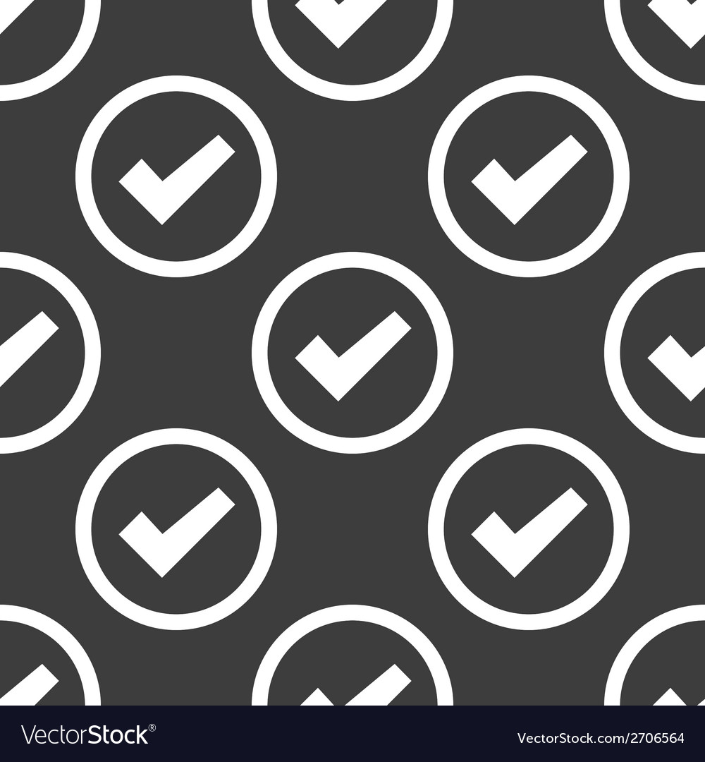 Check mark web icon flat design seamless pattern