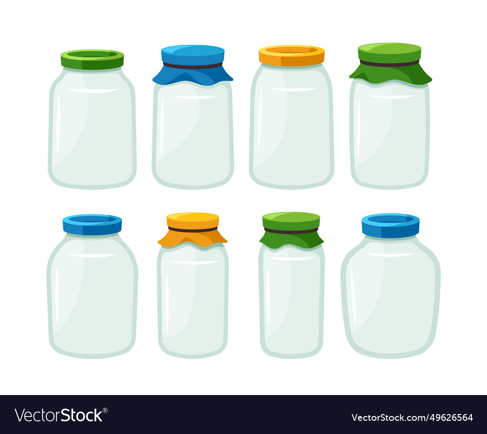 Clear glass jars with tight-fitting lids