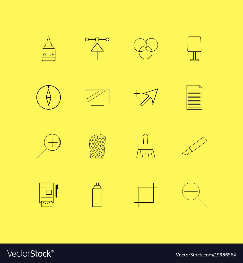 Design elements linear icon set simple outline