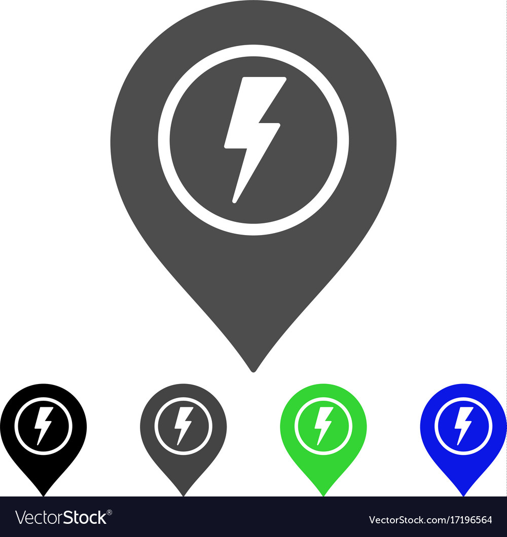 Electric marker flat icon