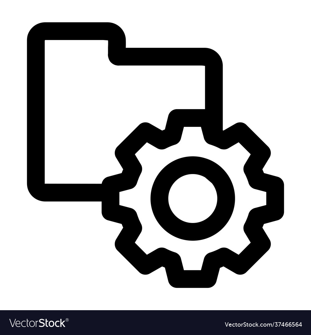 File folder icon with setting gear vector image File folder icon with setting gear