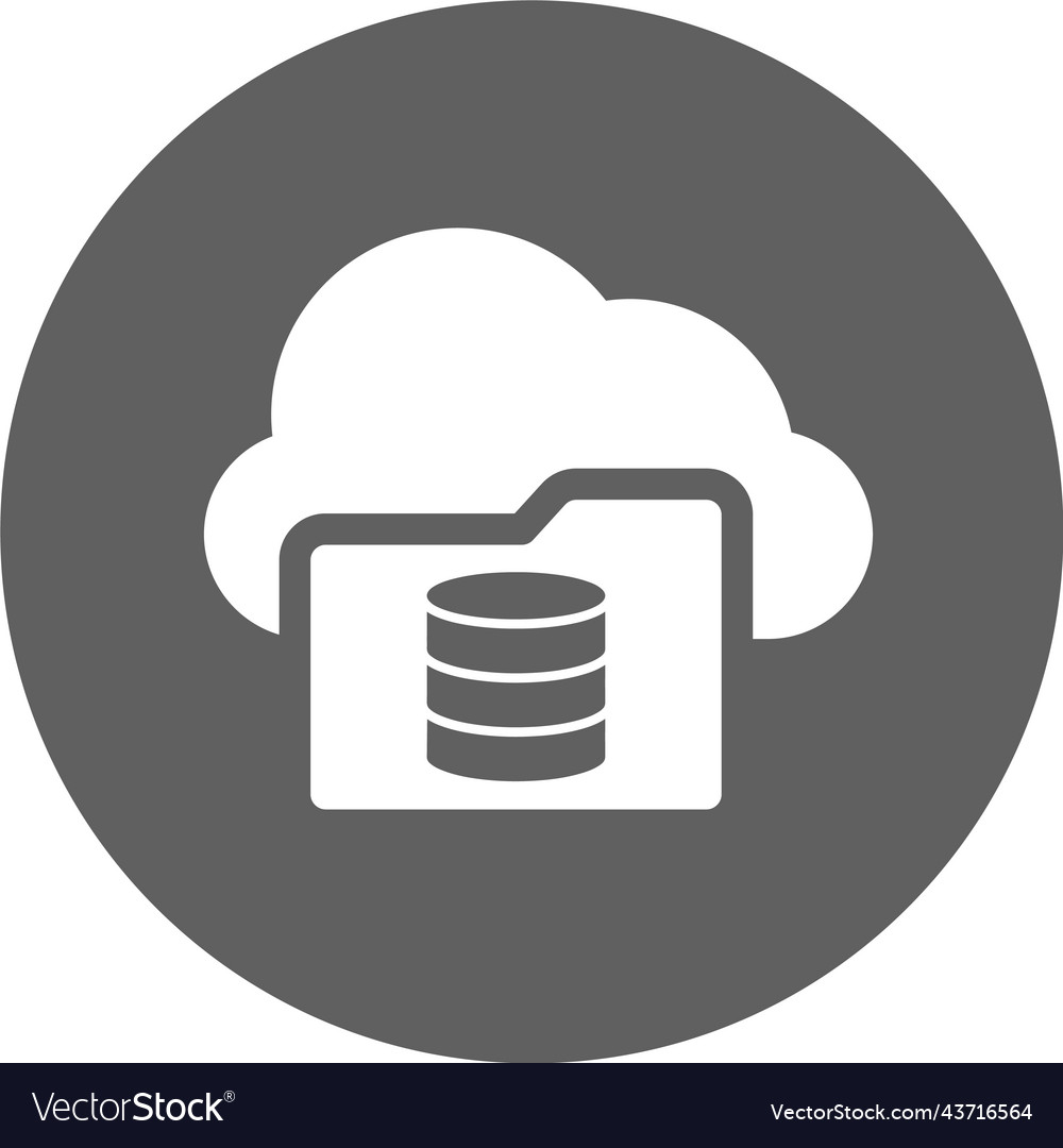 File storage cloud database icon gray graphics