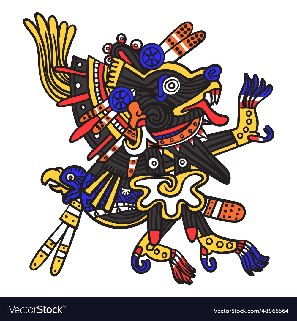 God aztec color xolotl Royalty Free Vector Image