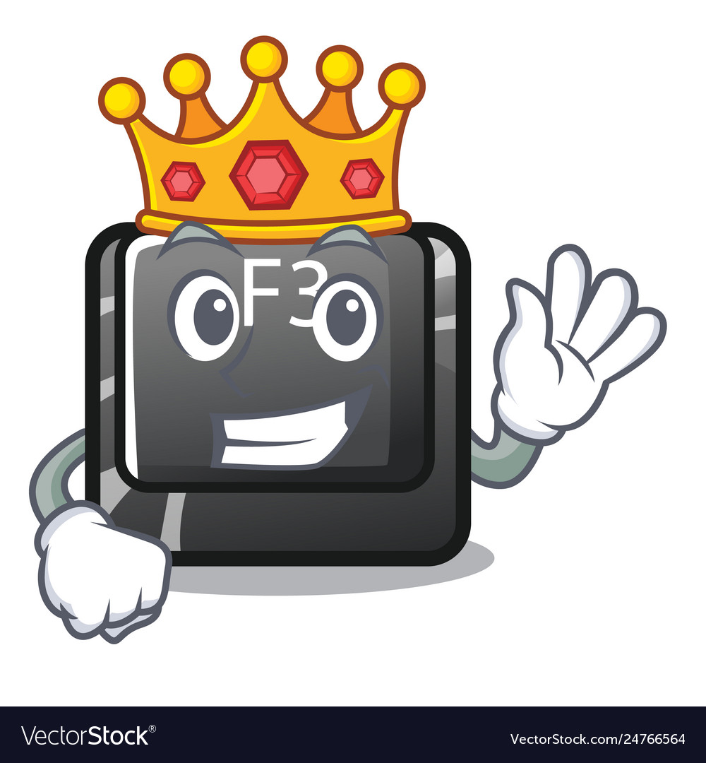 King f3 button installed on cartoon computer