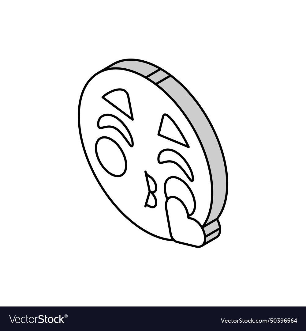Kiss emoji isometric icon Royalty Free Vector Image