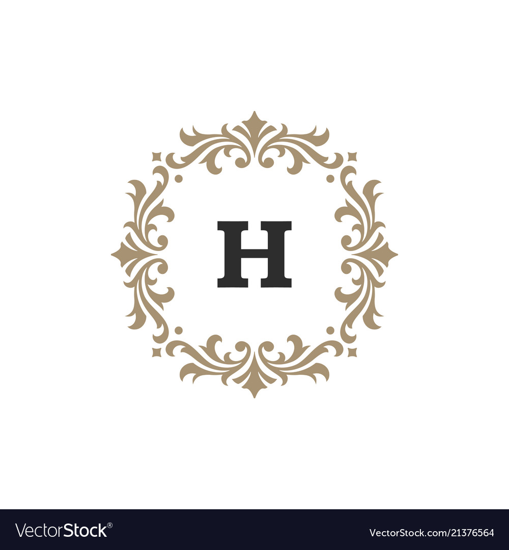 Luxury monogram logo template object Royalty Free Vector