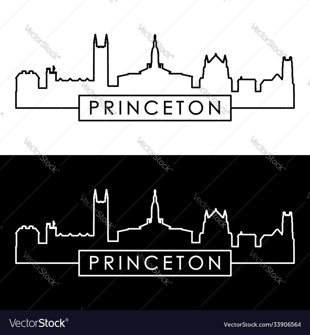 Princeton skyline linear style editable file vector image Princeton skyline linear style editable file