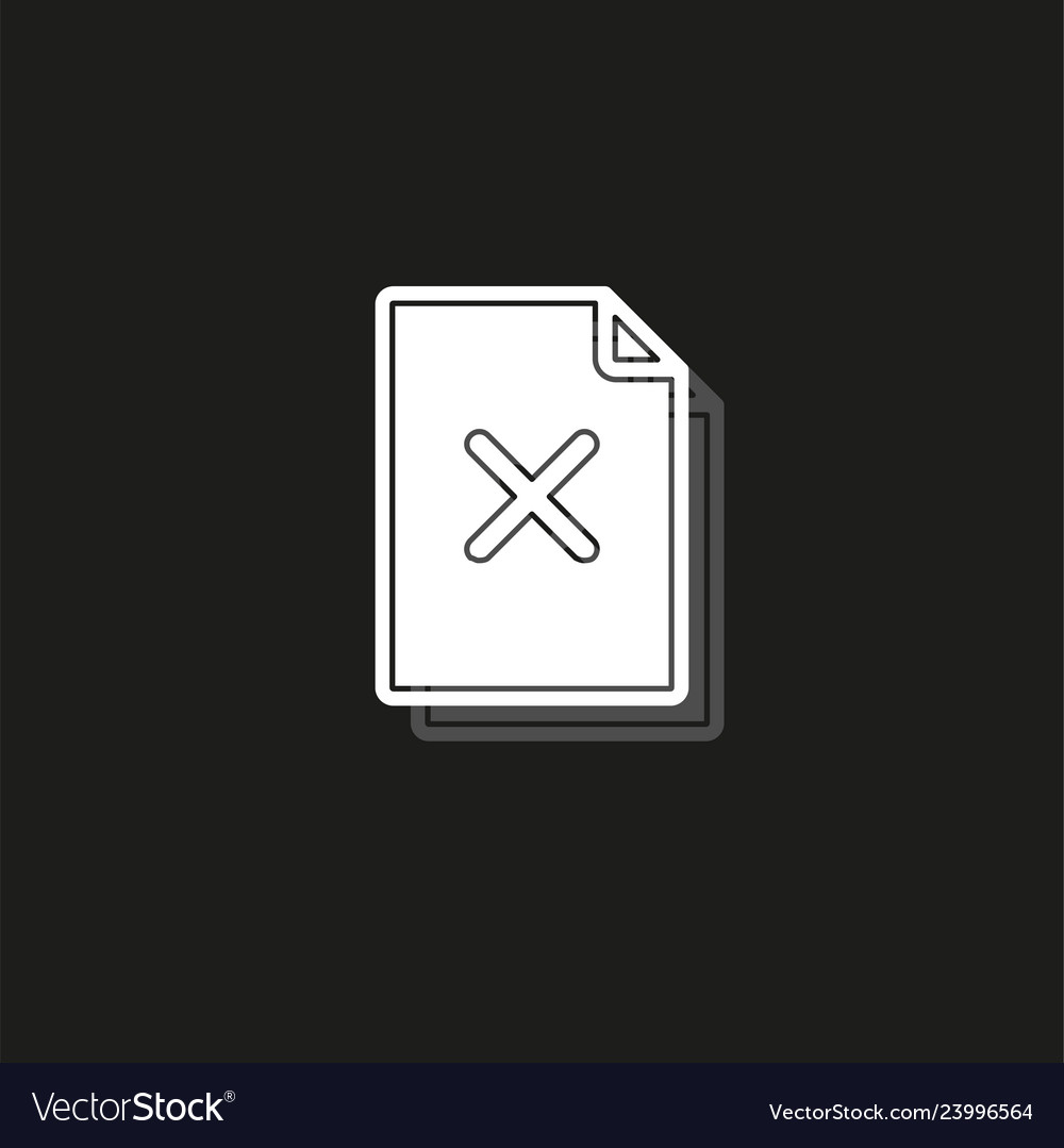 Remove document icon - with mark