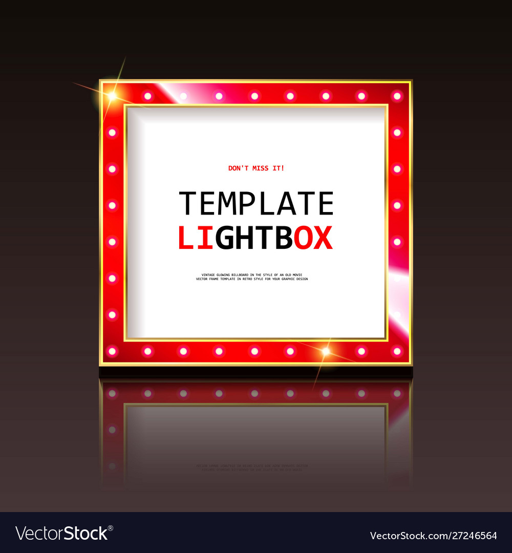 Retro Banner With Bulbs For Your Projects Vector Image