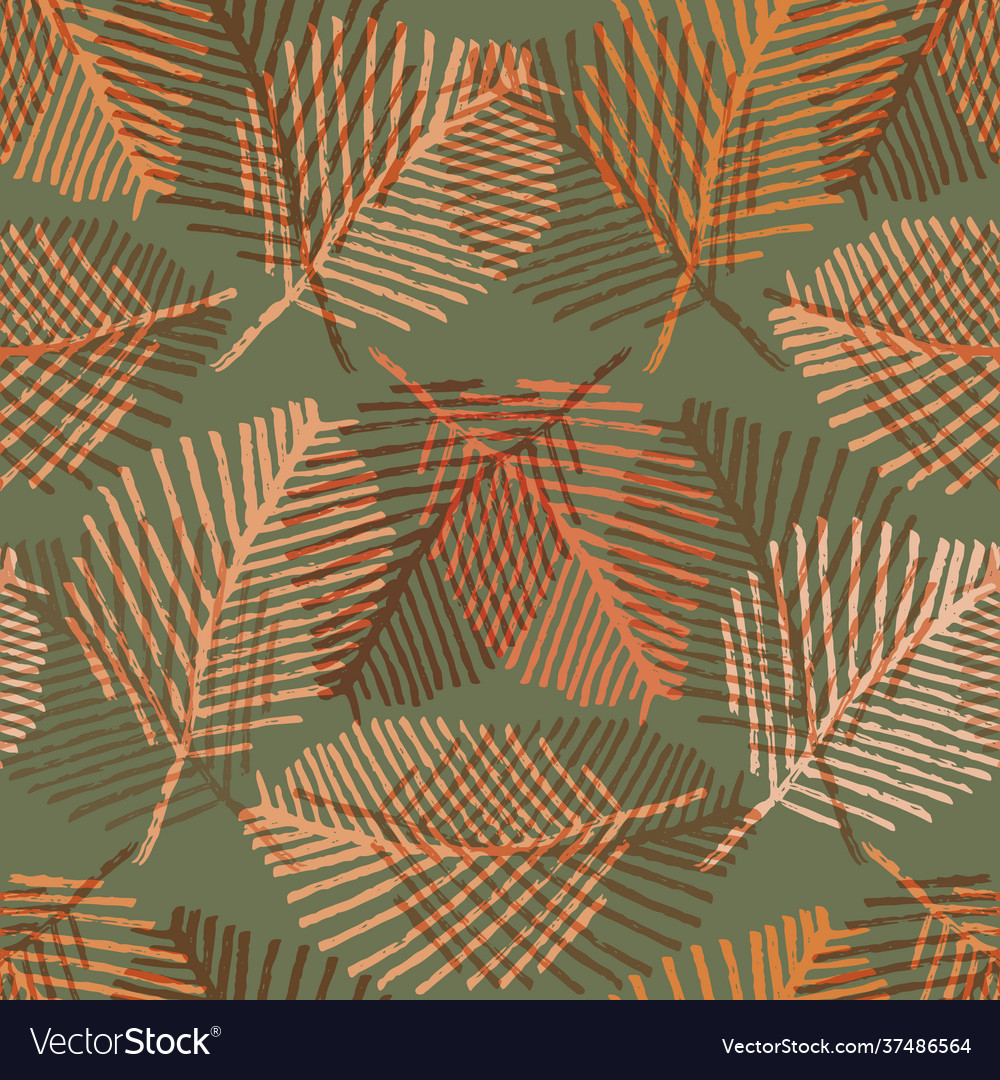 Scattered Leaf Pattern - Mono Print Style