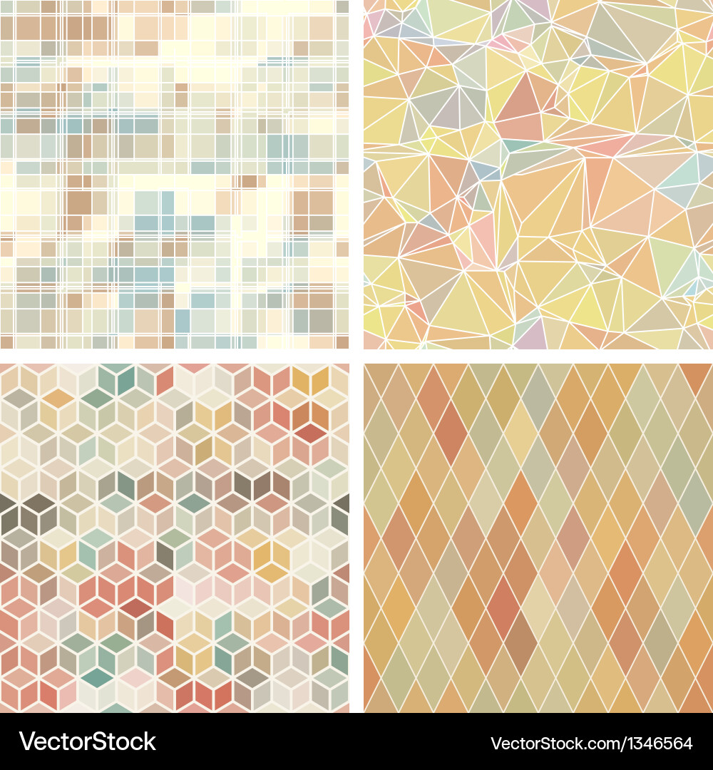 Seamless abstract geometric patterns set Vector Image