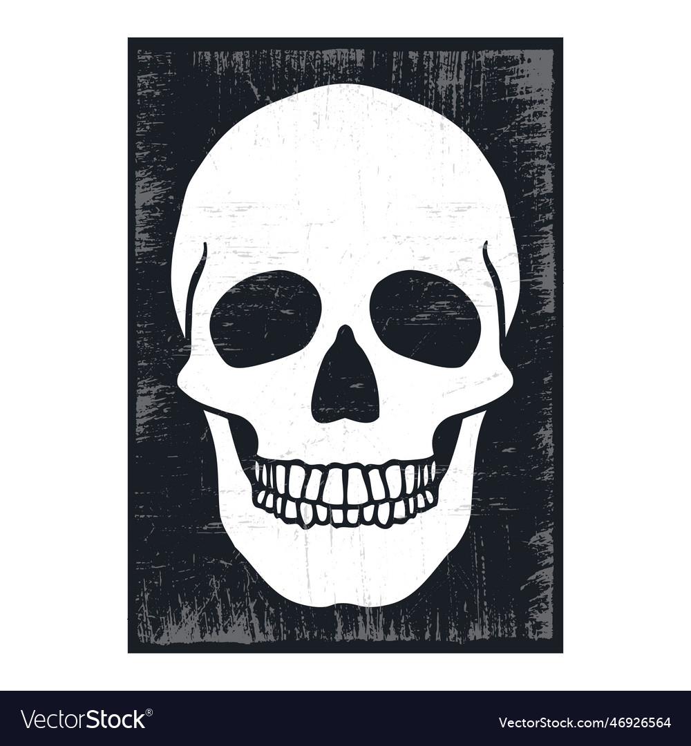 Skull and bone poster design with grunge texture Vector Image