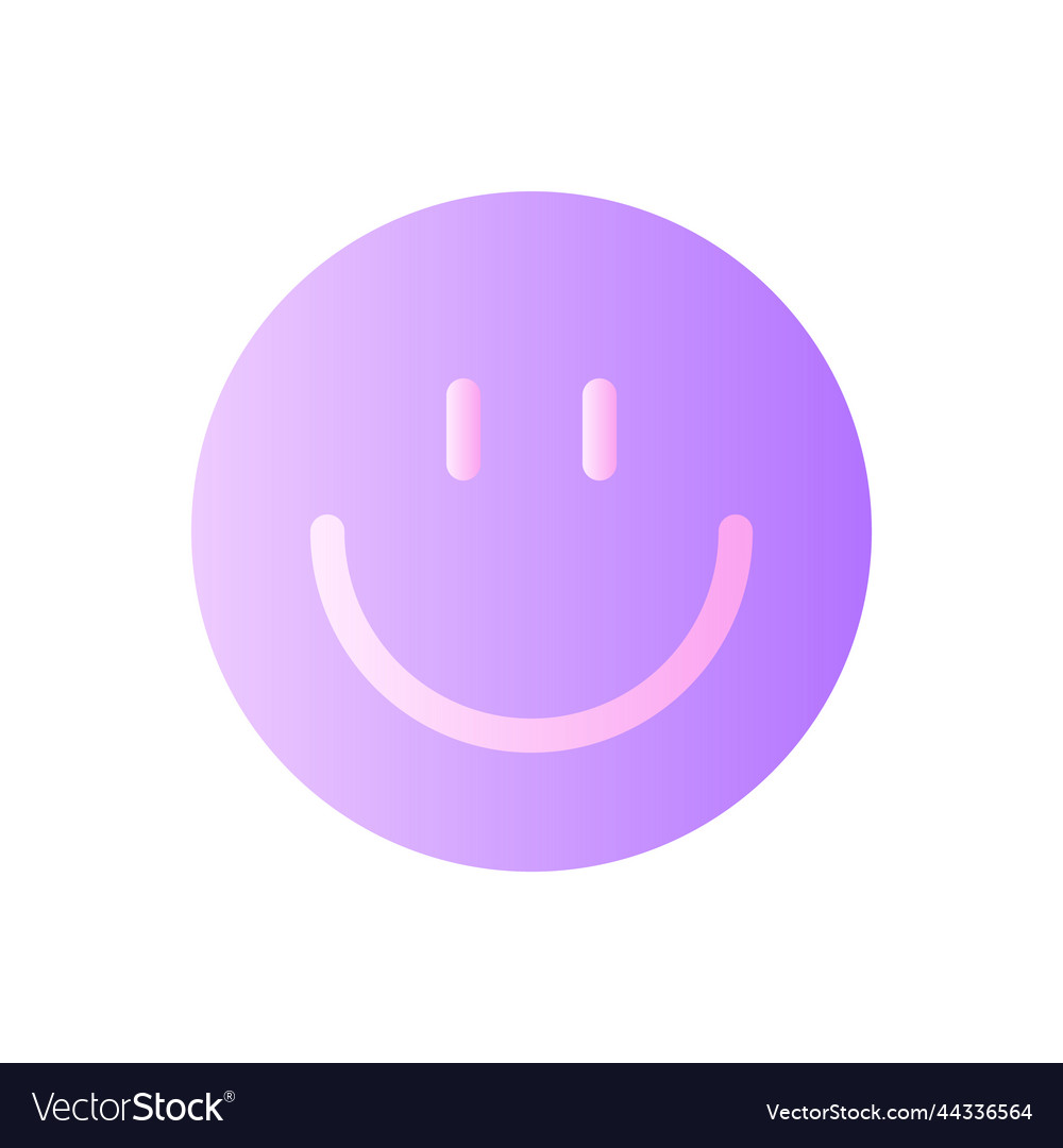 Smiling emoji flat gradient two-color ui icon vector image Smiling emoji flat gradient two-color ui icon