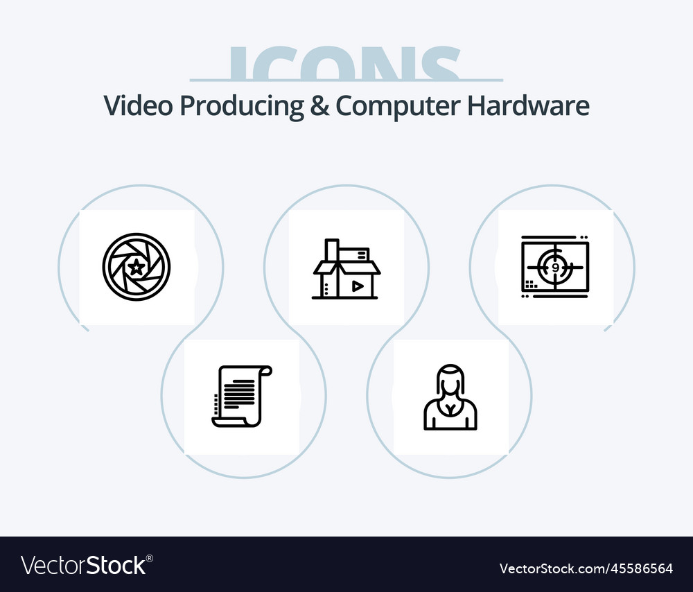 Video producing and computer hardware line icon
