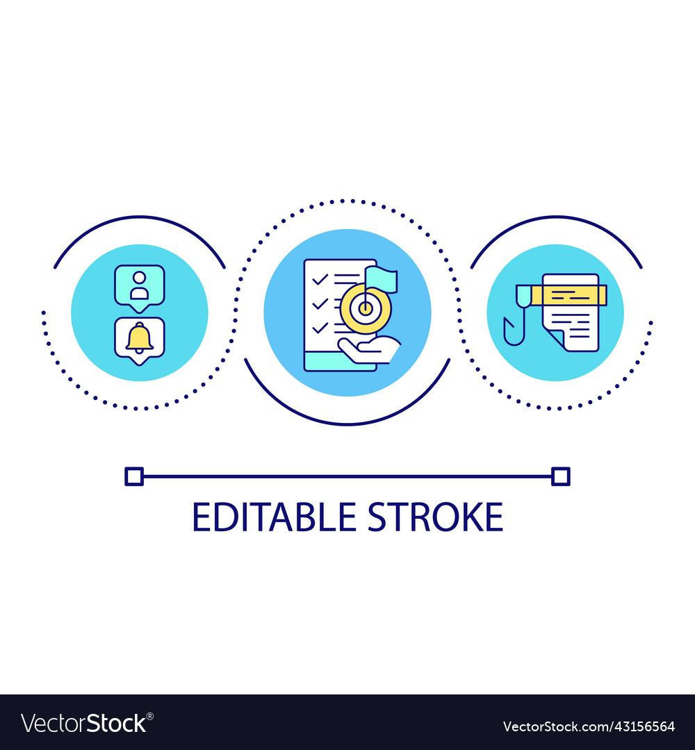 Web search algorithms loop concept icon vector image Web search algorithms loop concept icon