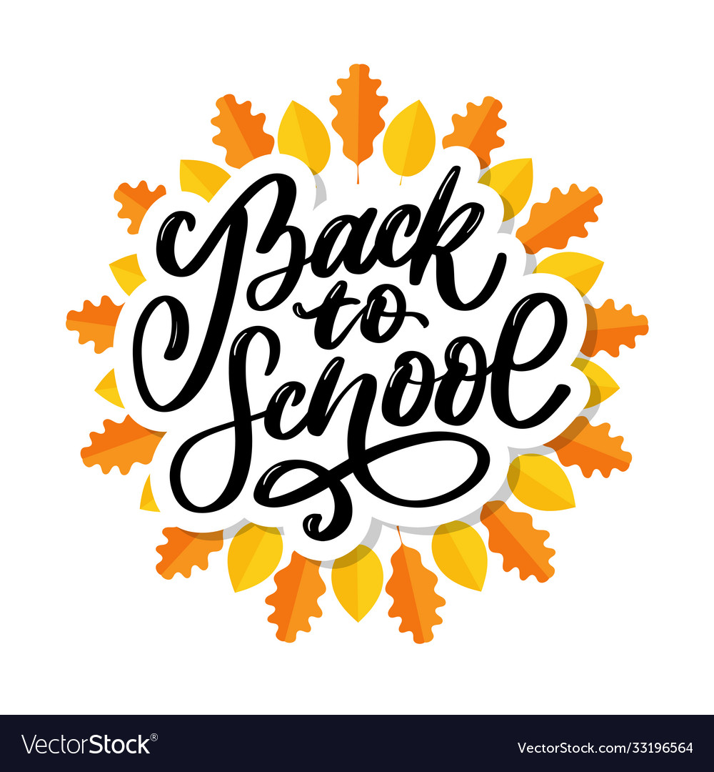 Welcome back to school hand brush lettering Vector Image