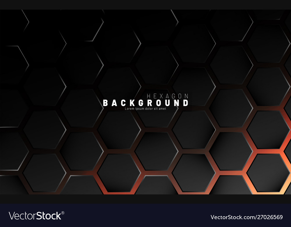 Abstract black hexagon pattern on neon gradient vector image Abstract black hexagon pattern on neon gradient