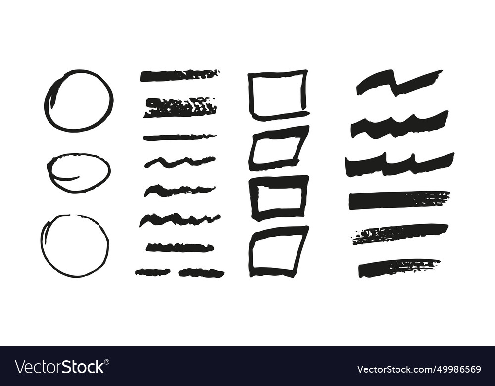 Brushes and elements for notes highlighting text