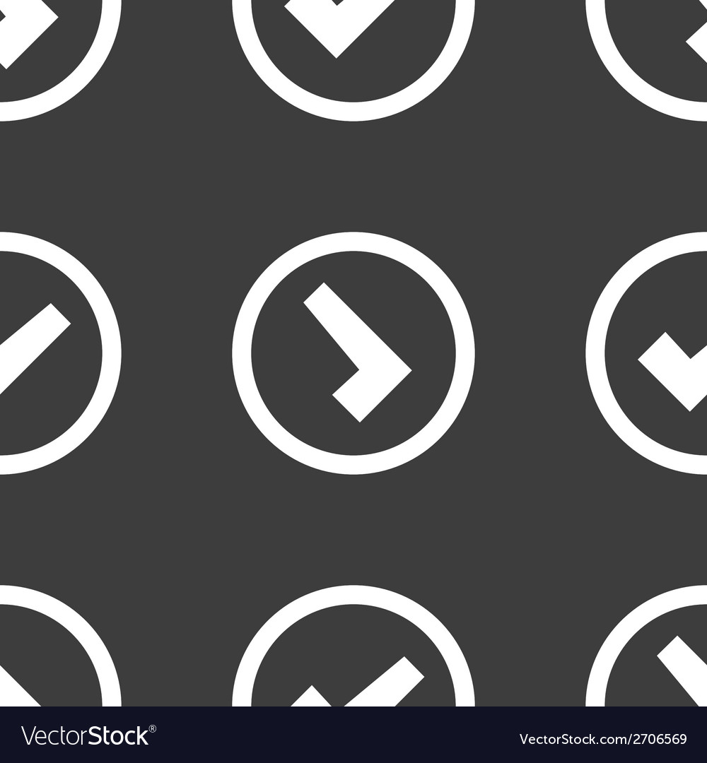 Check mark web icon flat design seamless pattern