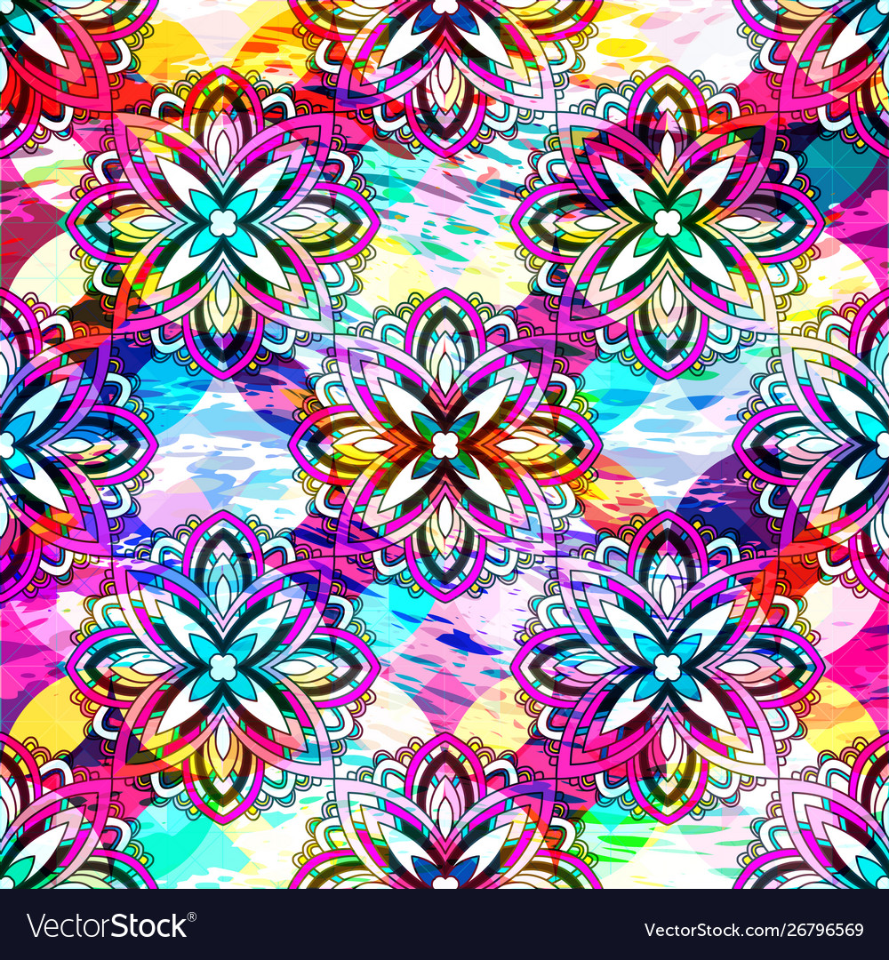 Colored abstract seamless pattern in graffiti