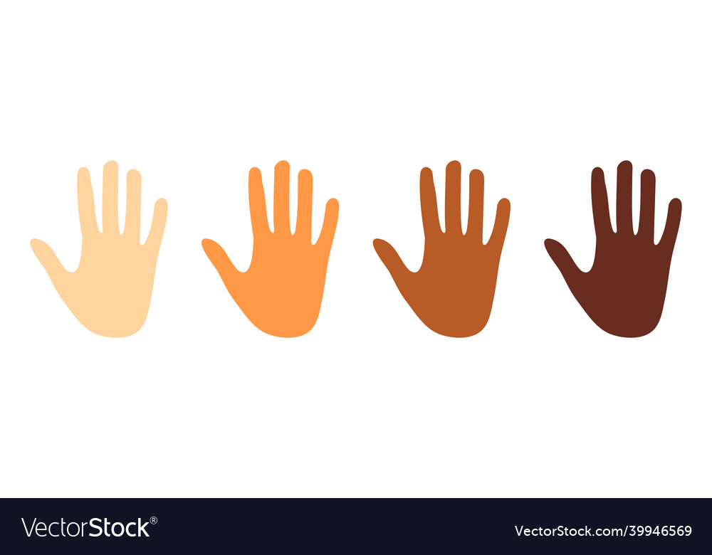 Colorful hands silhouettes diversity concept Vector Image