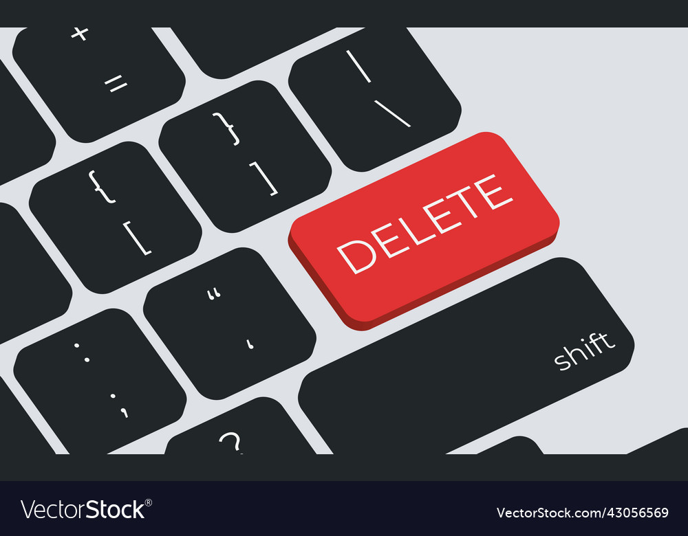 Löschen Taste auf Tastaturtasten einfach vector image Löschen Taste auf Tastaturtasten einfach